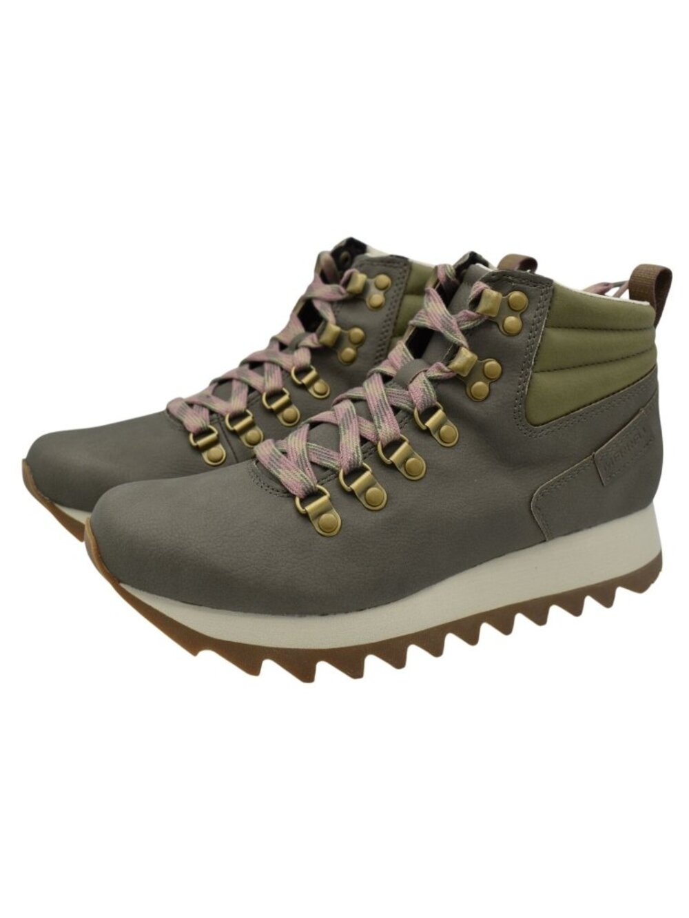 Merrell Womens Size 7 Alpine Olive Vegan Leather‎ Mid Lace Up Hiking Boots Shoes